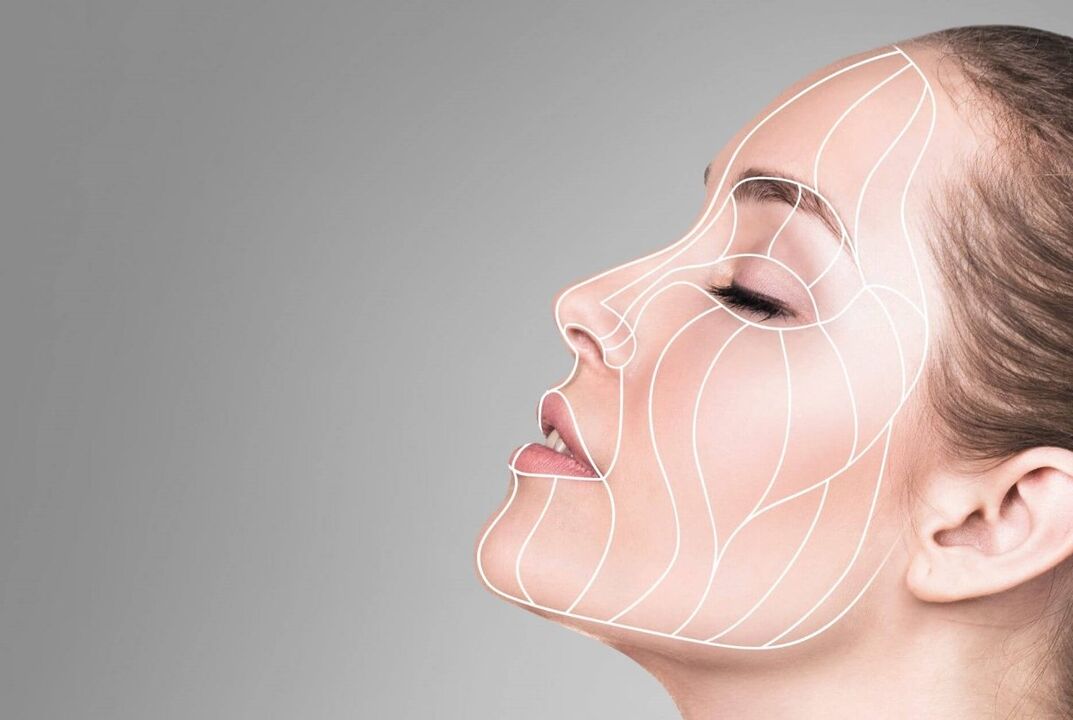 Lignes de massage du visage pour le rajeunissement de la peau